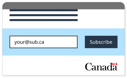 Shown in the picture is a field with an email typed out and a button with the word subscribe on it, implying that readers can subscribe for more information.