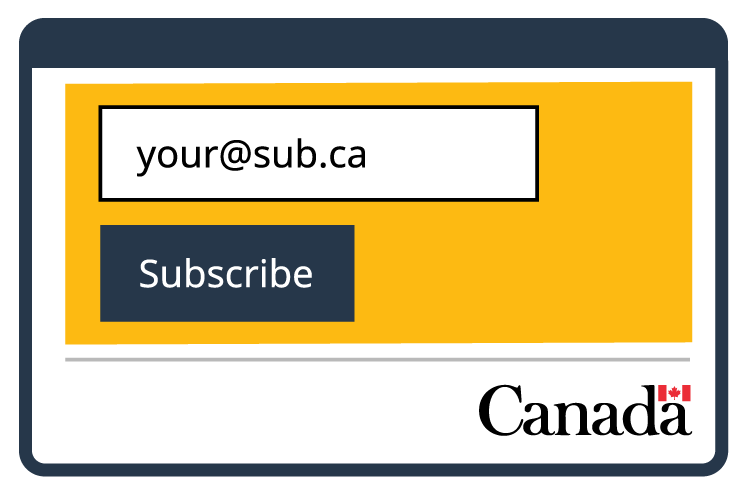 A form field with an email address and “Subscribe” button.