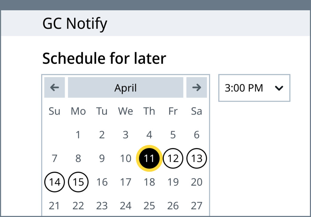 A calendar for scheduling date and time.