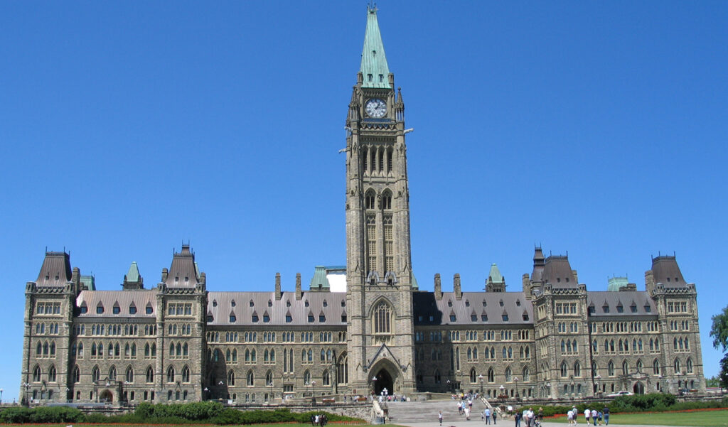 A picture of parliament to signify this is a government of canada site