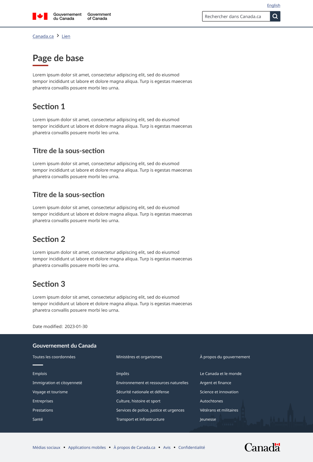 Regard sur Système de design GC : nouveaux modèles de page Web pour ...